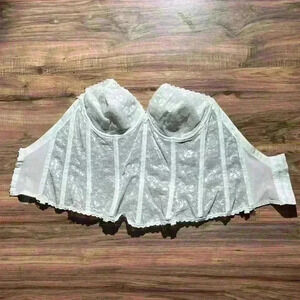 Vintage Carnival White Corset Bra Size 36D